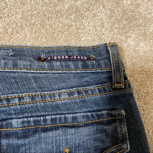 Vigoss New York Straight leg distressed denim Stretch Capri Jeans - Picture 6 of 7